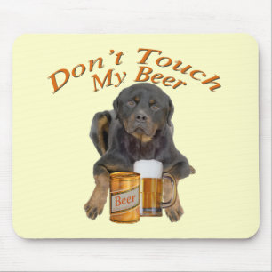 Tapis De Souris Ne touchez pas mon rottweiler Mousepad de bière
