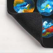 Tapis De Souris Nébuleuse de la planète bleue aquarelle (Coin)