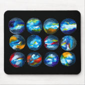 Tapis De Souris Nébuleuse de la planète bleue aquarelle (Devant)