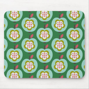 Tapis De Souris Néerlandais Retro Apples Vert