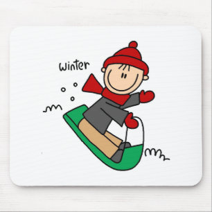 Tapis de souris neige d'hiver pour la luge