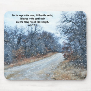 Tapis de souris neige verset biblique de foi