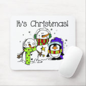 Tapis De Souris Neiges et pingouins C'est Noël (Avec souris)