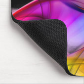 Tapis De Souris Neon Arc-en-ciel Abstrait sur noir (Coin)