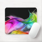 Tapis De Souris Neon Arc-en-ciel Abstrait sur noir (Avec souris)
