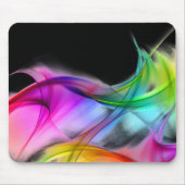 Tapis De Souris Neon Arc-en-ciel Abstrait sur noir (Devant)