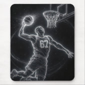 Tapis De Souris Neon Basketball Player Number 67 (Devant)