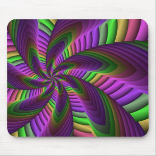 Tapis De Souris Neon Colors Flash Fou Colorful Motif fractal color