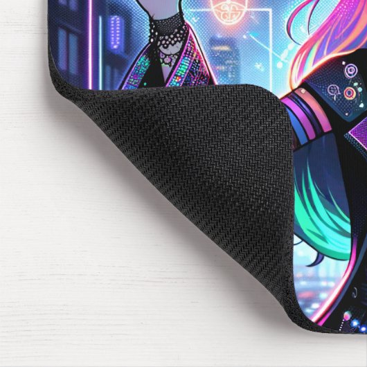 Tapis De Souris Neon Cyberpunk Tech Witch - Futuristic Art Design (Coin)