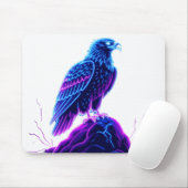 Tapis De Souris Neon Eagle on Glowing Rock – Cyberpunk Style (Avec souris)