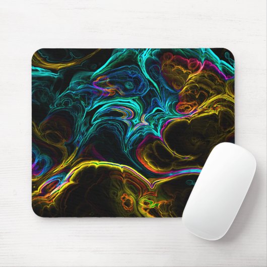 Tapis De Souris Neon Fractal 1 (Avec souris)