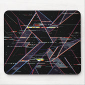 Tapis De Souris Neon Glitchcore Geometric Shapes on Black (Devant)
