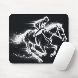 Tapis De Souris Neon Jockey sur un cheval de balle