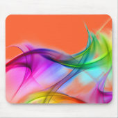 Tapis De Souris Neon Rainbow Abstrait Sur Orange (Devant)