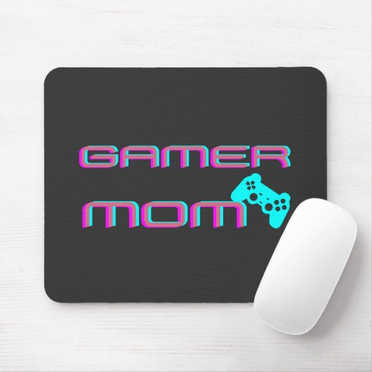 Tapis De Souris Neon Retro Gamer Mom (Avec souris)