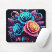 Tapis De Souris Neon Roses (Avec souris)