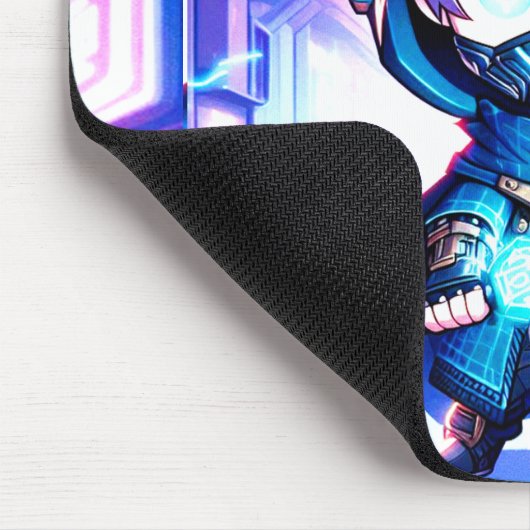 Tapis De Souris Neon Warrior - Chibi Cyber Ninja Mousepad (Coin)