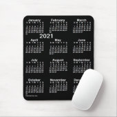 Tapis De Souris Neon White 2021 - Calendrier d'impression grand fo (Avec souris)