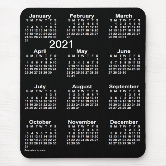 Tapis De Souris Neon White 2021 - Calendrier d'impression grand fo (Devant)