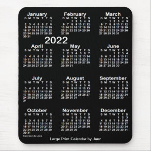 Tapis De Souris Neon White 2022 - Calendrier d'impression grand fo