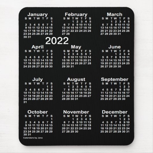 Tapis De Souris Neon White 2022 Grand Calendrier d'impression par (Devant)