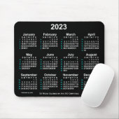 Tapis De Souris Neon White 2023 52 semaines Calendrier ISO par Jan (Avec souris)