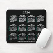 Tapis De Souris Neon White 2024 52 semaines Calendrier ISO par Jan (Avec souris)
