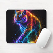 Tapis De Souris Neonfarbener Tiger (Avec souris)