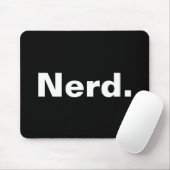 Tapis De Souris Nerd un mot blanc texte minimalisme drôle design (Avec souris)