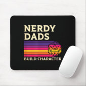 Tapis De Souris Nerdy Dads Build Character, Retro Tabletop Rpg Fat (Avec souris)