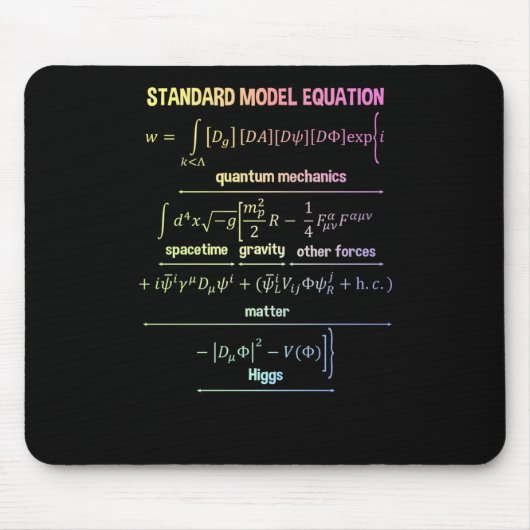 Tapis De Souris Nerdy Standard Model Equation - Cadeau Pour La Phy (Devant)
