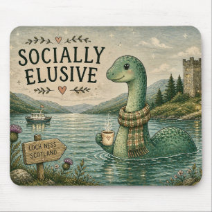 Tapis De Souris Nessie insaisissable socialement Cryptide cosy Loc