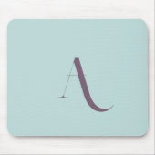 Tapis De Souris Nettoyer le nom initial Typographie Pastel Blue &  (Devant)