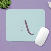 Tapis De Souris Nettoyer le nom initial Typographie Pastel Blue &
