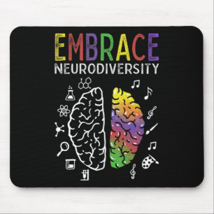 Tapis De Souris Neurodiversité Embrasser l'Autisme Adhd Cerveau