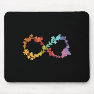 Tapis De Souris Neurodiversité florale Infinité Symbole Autisme Aw