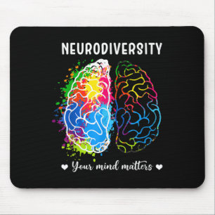 Tapis De Souris Neurodiversité Positivité Votre esprit Autisme Con