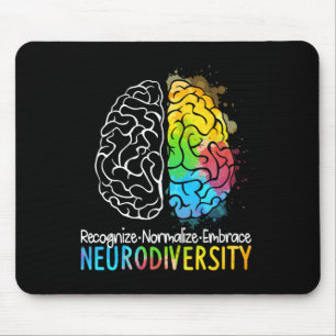 Tapis De Souris Neurodiversité Spectre Autisme Asd Adhd Rainbow Br