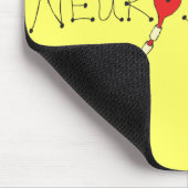 Tapis De Souris Neurologie Mousepad - noir et rouge sur le jaune (Coin)