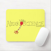 Tapis De Souris Neurologie Mousepad - noir et rouge sur le jaune (Avec souris)