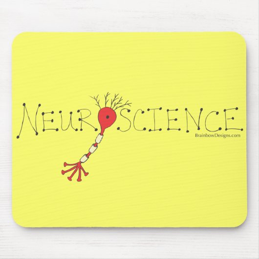 Tapis De Souris Neurologie Mousepad - noir et rouge sur le jaune (Devant)