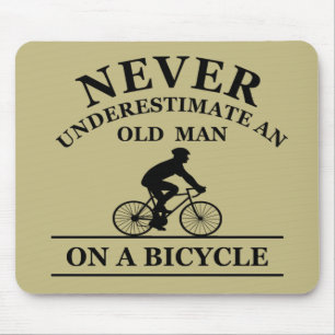 Tapis De Souris never underestimate an old man on a bicycle 