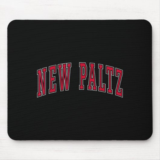 Tapis De Souris New Paltz New York Souvenir College Style Red Text (Devant)