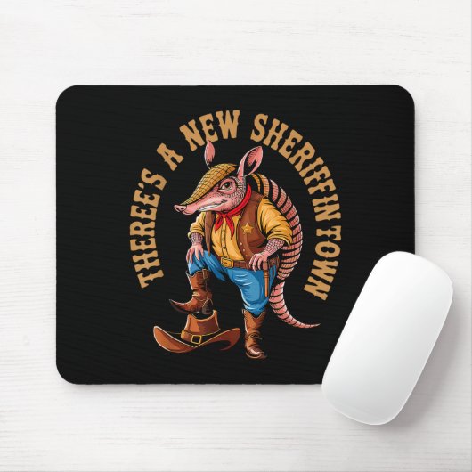 Tapis De Souris New Sheriff In Town Funny Armadillo Cowboy Western (Avec souris)
