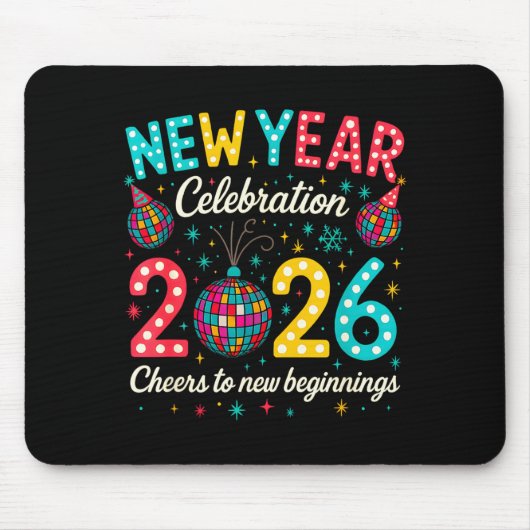 Tapis De Souris New Year Celebration 2026 Disco Ball Matching Wint (Devant)
