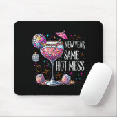 Tapis De Souris New Year Same Hot Mess Martini Tail New Year Women (Avec souris)