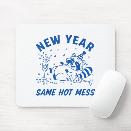 Tapis De Souris New Year Same Hot Mess Raccoon Fun Party (Avec souris)