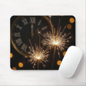 Tapis De Souris New Year Sparklers and Midnight Clock (Avec souris)