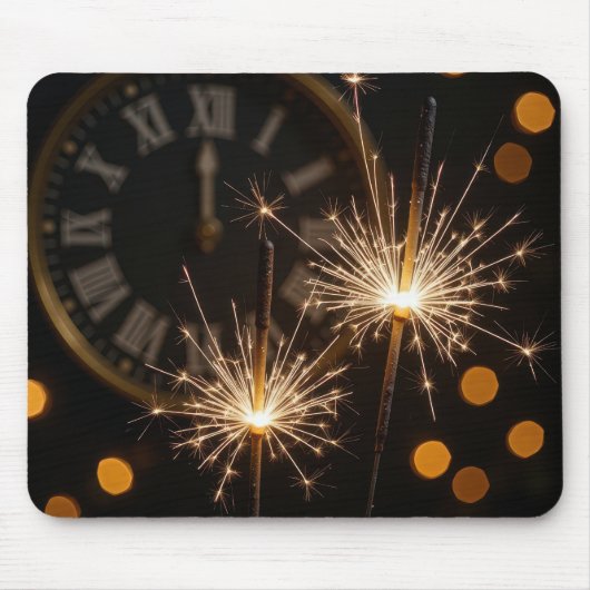 Tapis De Souris New Year Sparklers and Midnight Clock (Devant)