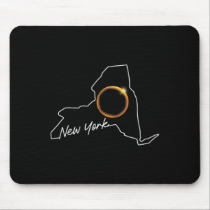 Tapis De Souris New York 8 avril Éclipse solaire totale Carte Usa